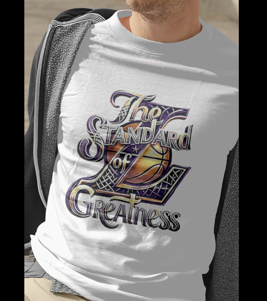 The Standard Of Greatness Gold Basketball Trophy Lakers T-Shirt