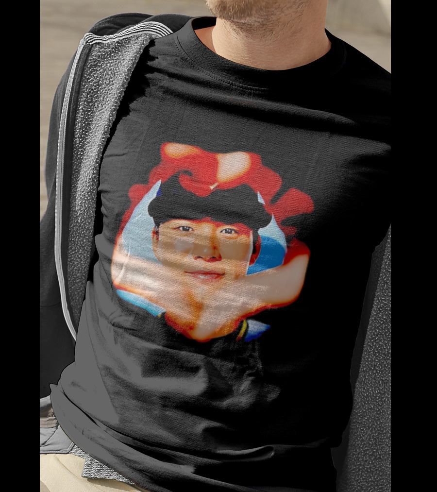 Yoshinobu Yamamoto Los Angeles Dodgers Heart Hand Photo T-Shirt