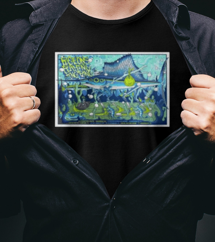 Pigeons Playing Ping Pong Mar 5 2026 Jacksonville Fl Sailfish Bubbles Sea Creatures T-Shirt
