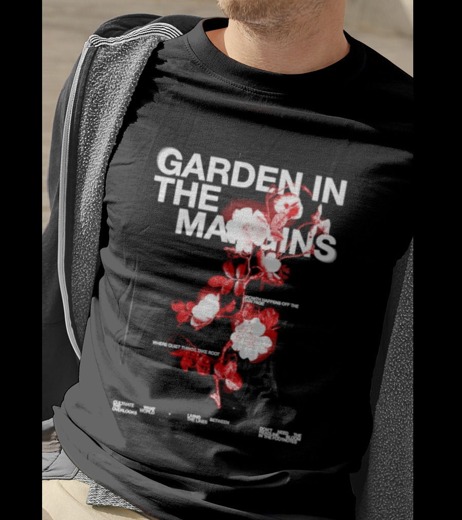 Garden In The Margins Growth Happens Off The Main Page Blossoming Floral Motif T-Shirt