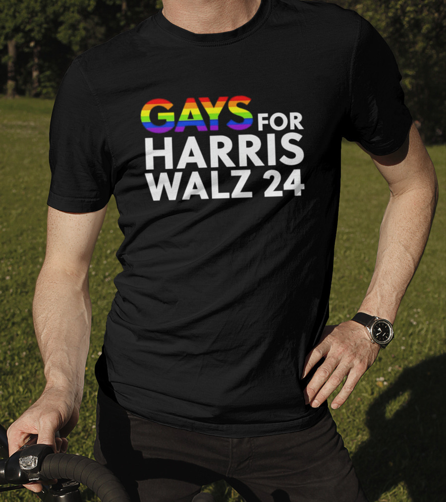 Gays For Harris Walz 24 LGBT Rainbow Pride T-Shirt