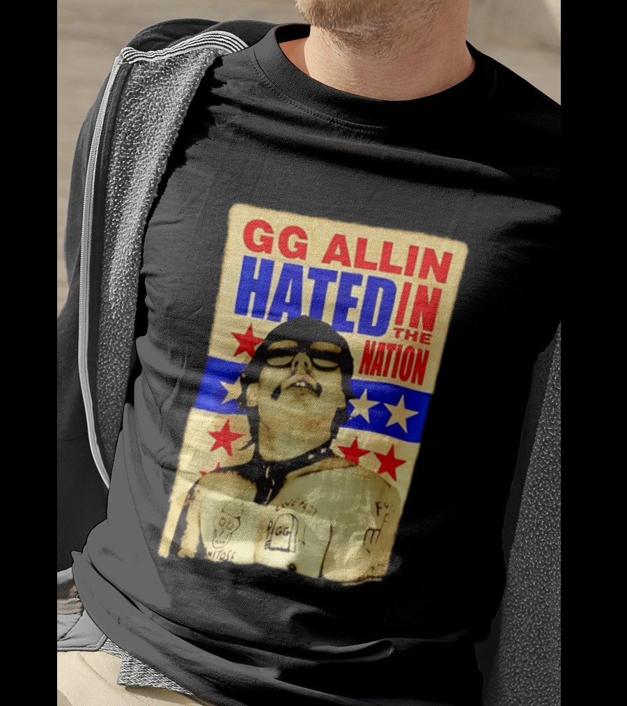 GG Allin Hated In The Nation Live Fast Tattoo Stars T-Shirt