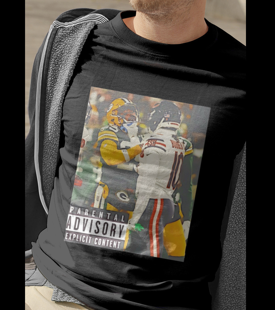Green Bay Packers Vs Chicago Bears Rivalry Parental Advisory Explicit Content T-Shirt