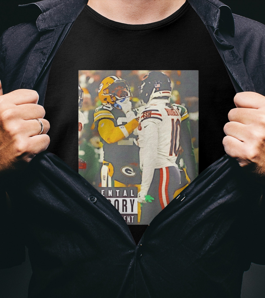 Green Bay Packers Vs Chicago Bears Rivalry Parental Advisory Explicit Content T-Shirt