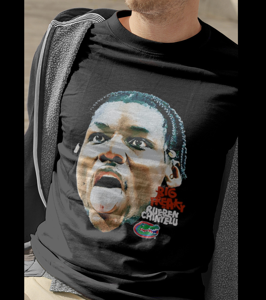Rueben Chinyelu Big Freak Florida Basketball Game Face NCAA Gators T-Shirt