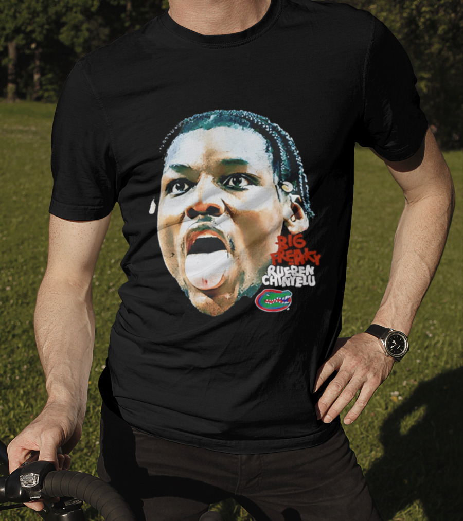 Rueben Chinyelu Big Freak Florida Basketball Game Face NCAA Gators T-Shirt