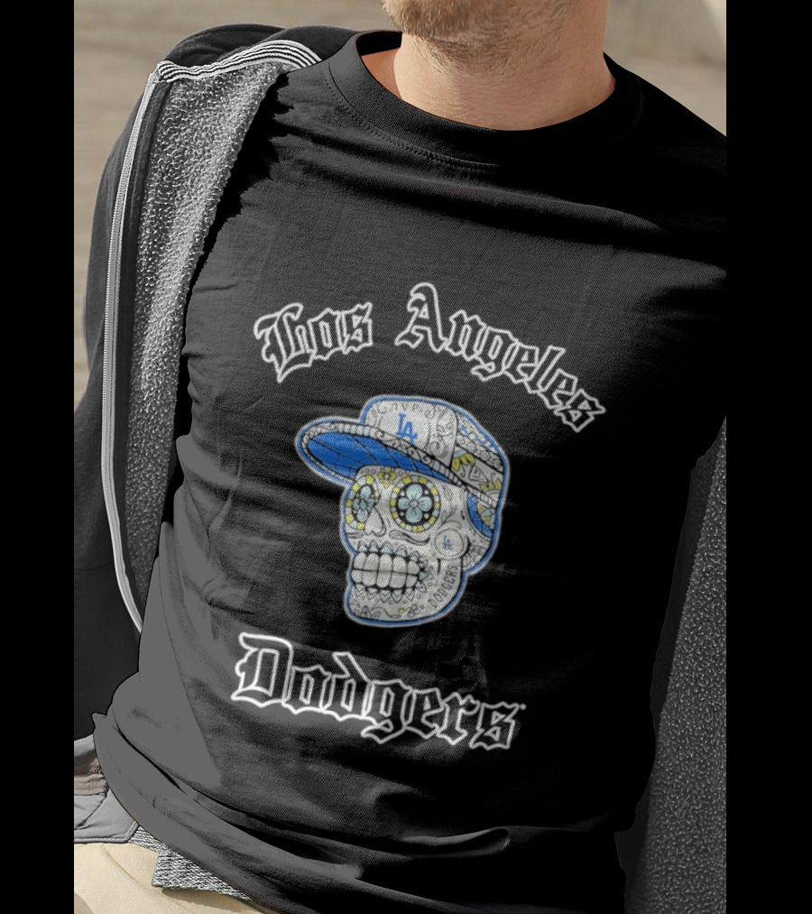 Los Angeles Dodgers Sugar Skull LA Cap T-Shirt