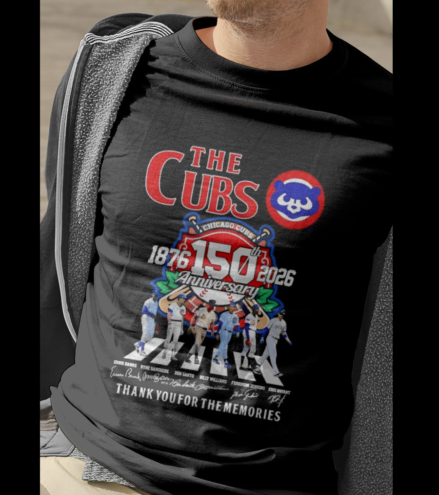 Chicago Cubs 150th Anniversary Abbey Road Thank You For The Memories 1876 2026 Signature Edition T-Shirt
