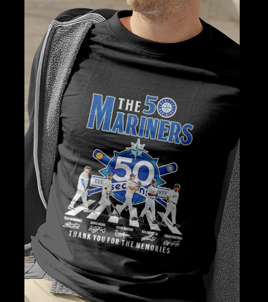 The Mariners 50th Anniversary 1977 2026 Iconic Players Thank You For The Memories T-Shirt