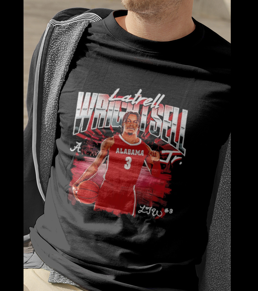 Latrell Wrightsell Jr Alabama Basketball 3 NCAA '26 Alabama T-Shirt