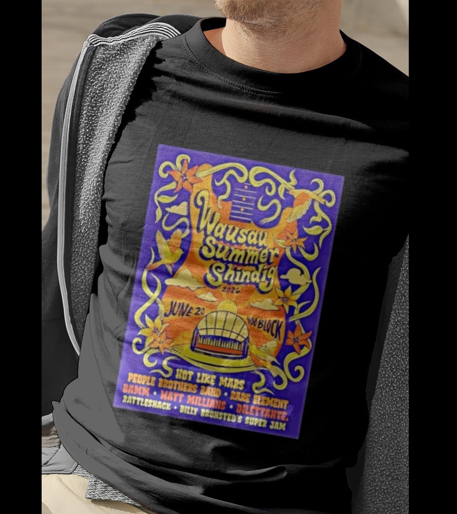 Wausau Summer Shindig 2026 June 20 400 Block Hot Like Mars People Brothers Band Rare Element T-Shirt