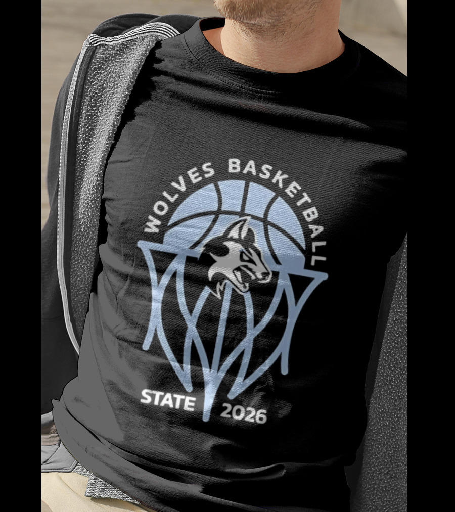 Wolves Basketball State 2026 Wolf T-Shirt