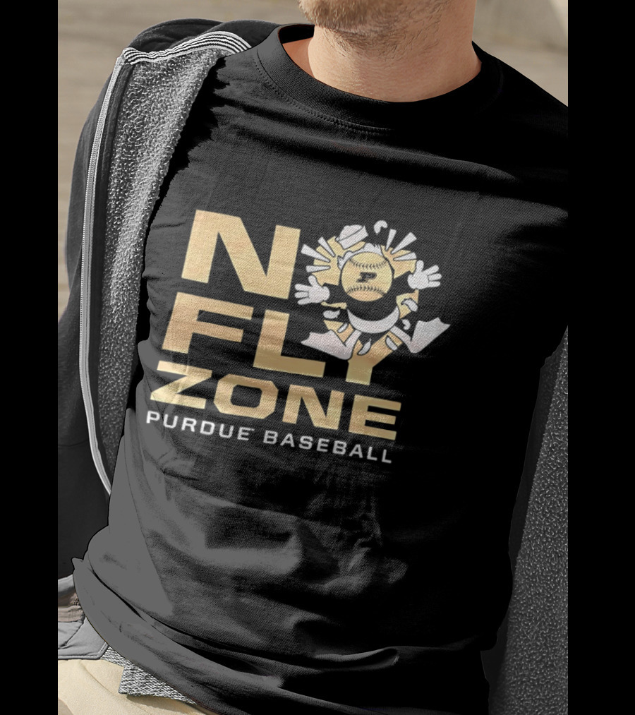 No Fly Zone Purdue Baseball Blocked Baseball F Catch T-Shirt