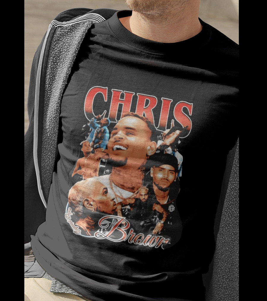 Chris Brown Iconic R&B Singer Collage T-Shirt