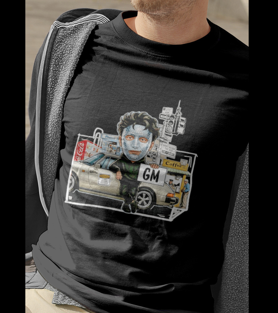 Don't Block The Box Warning I Do Dumb Things Traffic Signal Masked T-Shirt