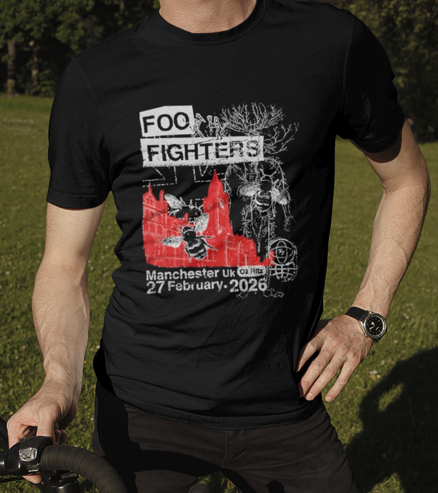 Foo Fighters Manchester UK 27 February 2026 Surprise Show O2 Ritz Bee T-Shirt