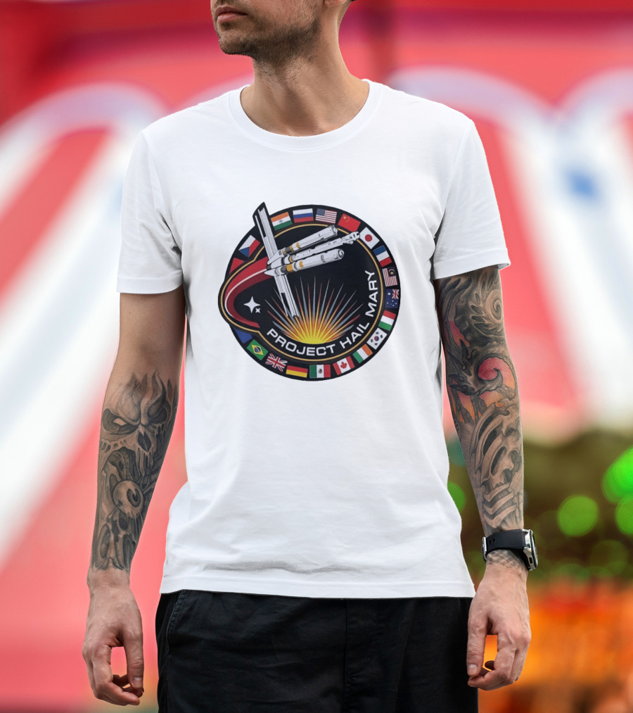 Project Hail Mary Mission Patch International Flags T-Shirt