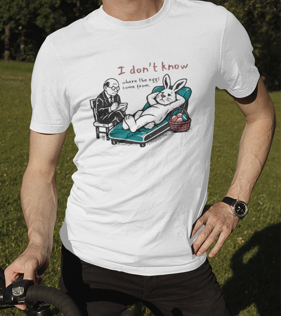 I Don't Know Where The Eggs Come From Old Man And Bunny T-Shirt