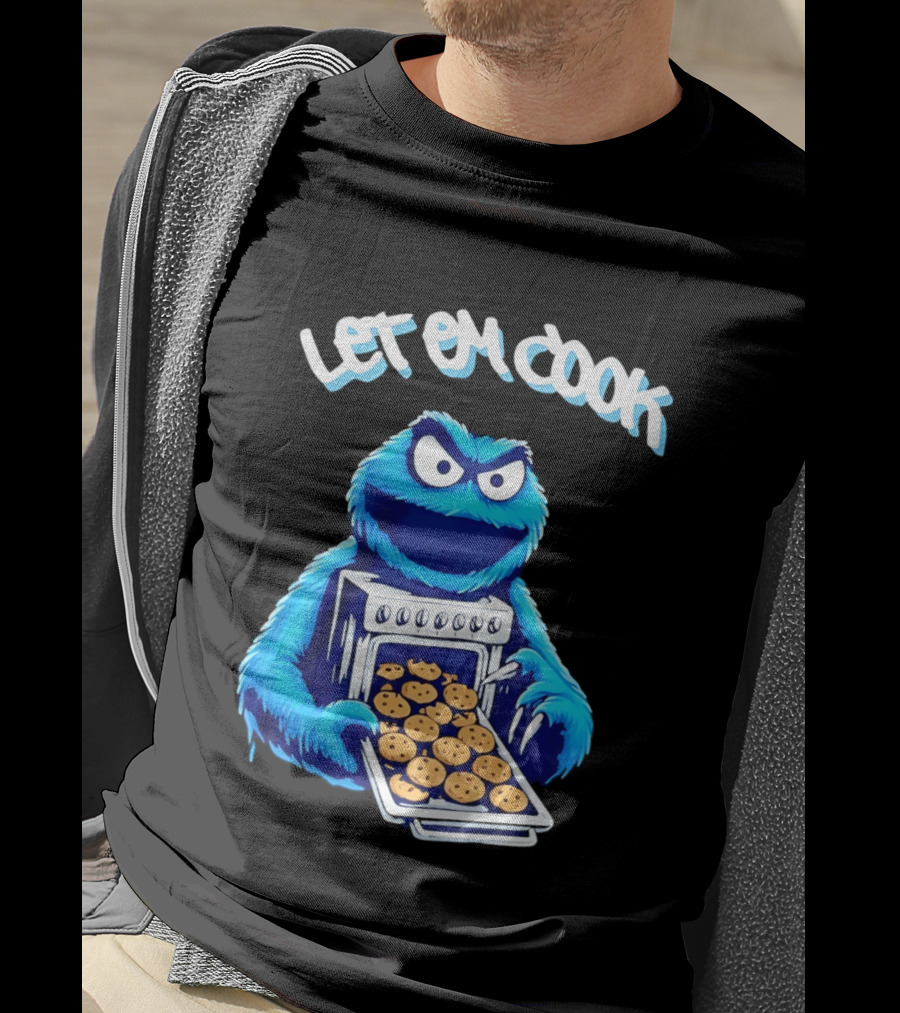 Cookie Monster Let Em Cook Oven Cookies T-Shirt