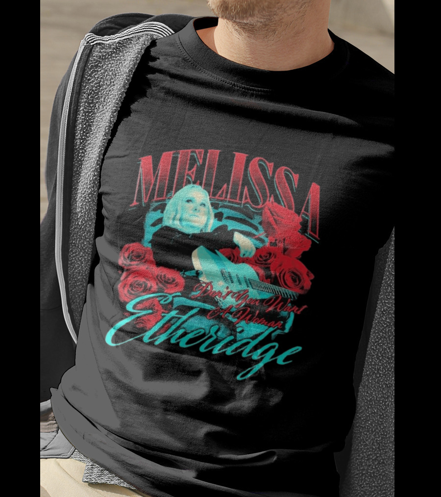 Melissa Etheridge Don't You Want A Woman Red Roses Guitar T-Shirt
