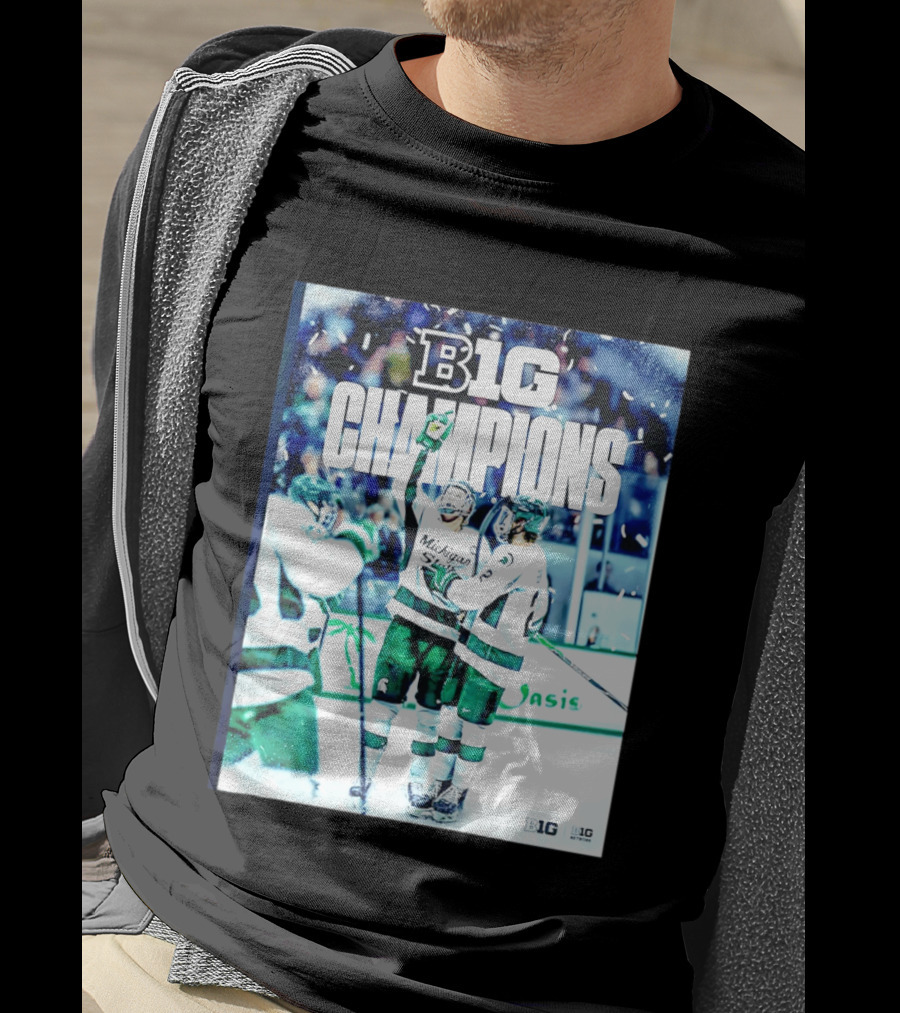 B1G Champions Michigan State Spartans Ice Hockey 2026 B1G Men's Hockey Regular Season Champs Back To Back T-Shirt