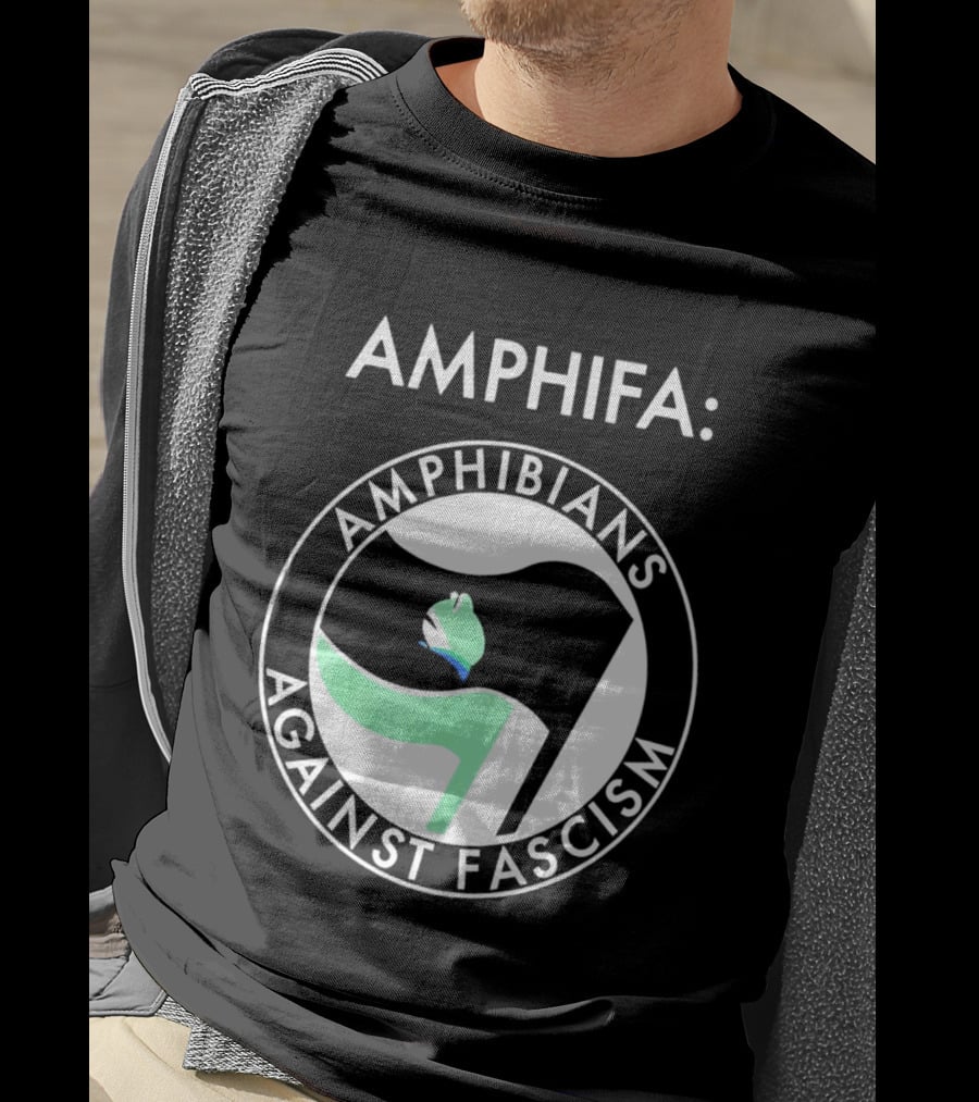 AMPHIFA Amphibians Against Fascism Frog логотип T-Shirt