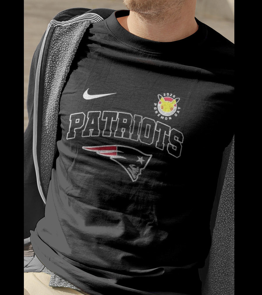 Nike New England Patriots Pokemon Collaboration 30th Anniversary T-Shirt