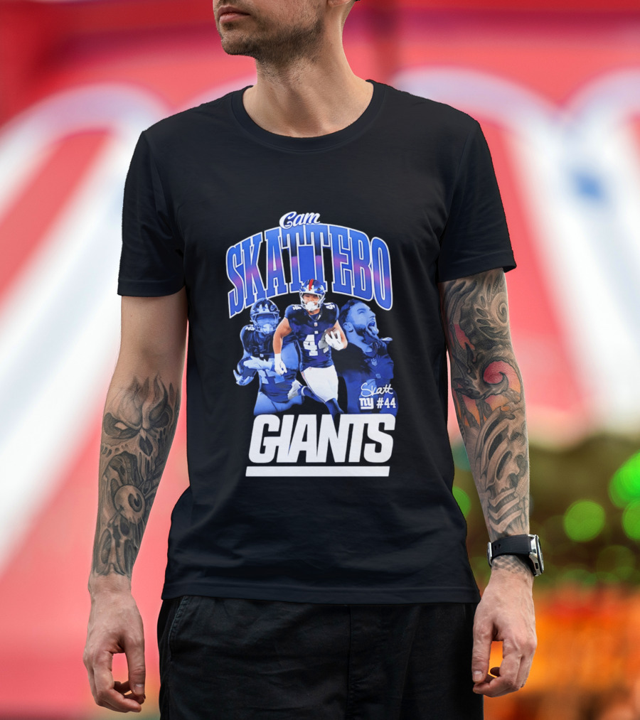Cam Skattebo Giants #44 Triple Pic T-Shirt
