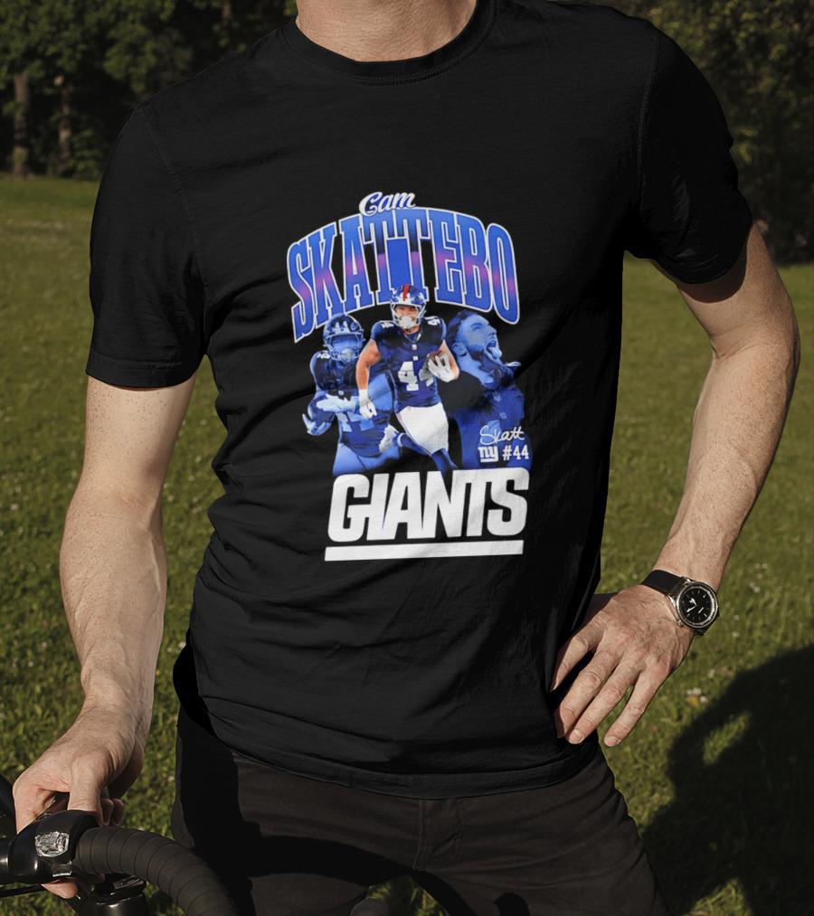 Cam Skattebo Giants #44 Triple Pic T-Shirt