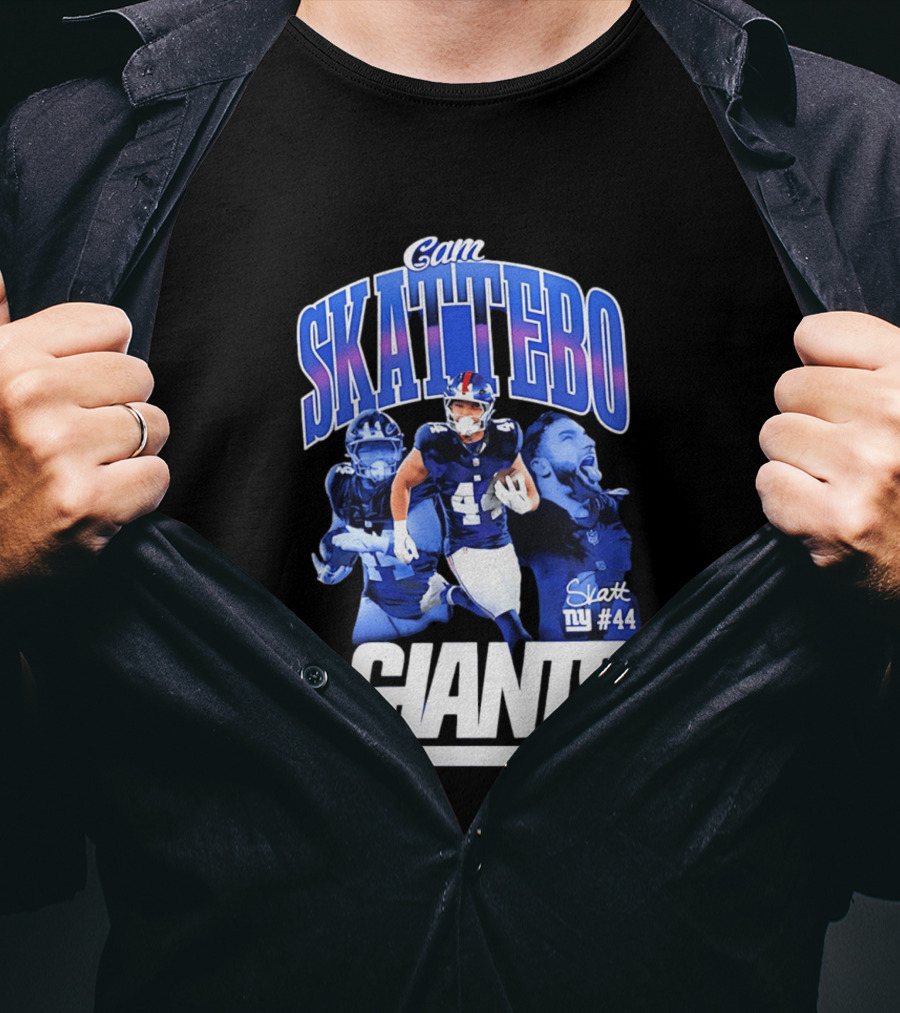 Cam Skattebo Giants #44 Triple Pic T-Shirt