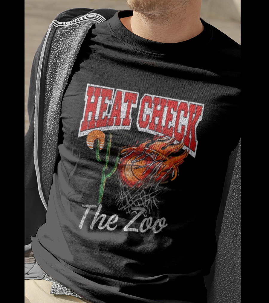 Heat Check The Zoo Flaming Basketball Cactus T-Shirt