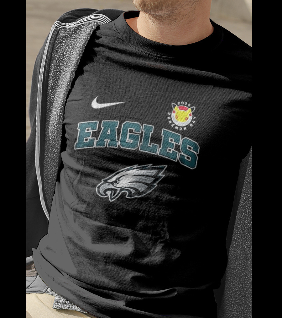 Nike Philadelphia Eagles Pikachu 30th Anniversary T-Shirt