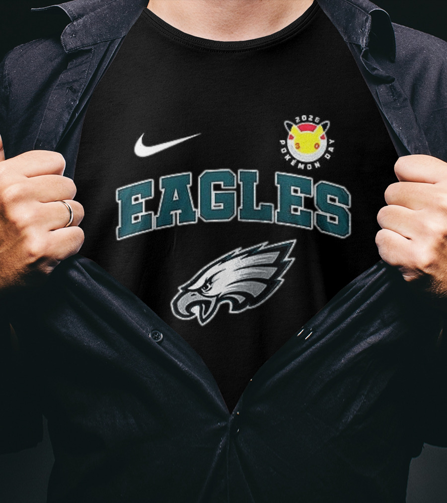 Nike Philadelphia Eagles Pikachu 30th Anniversary T-Shirt