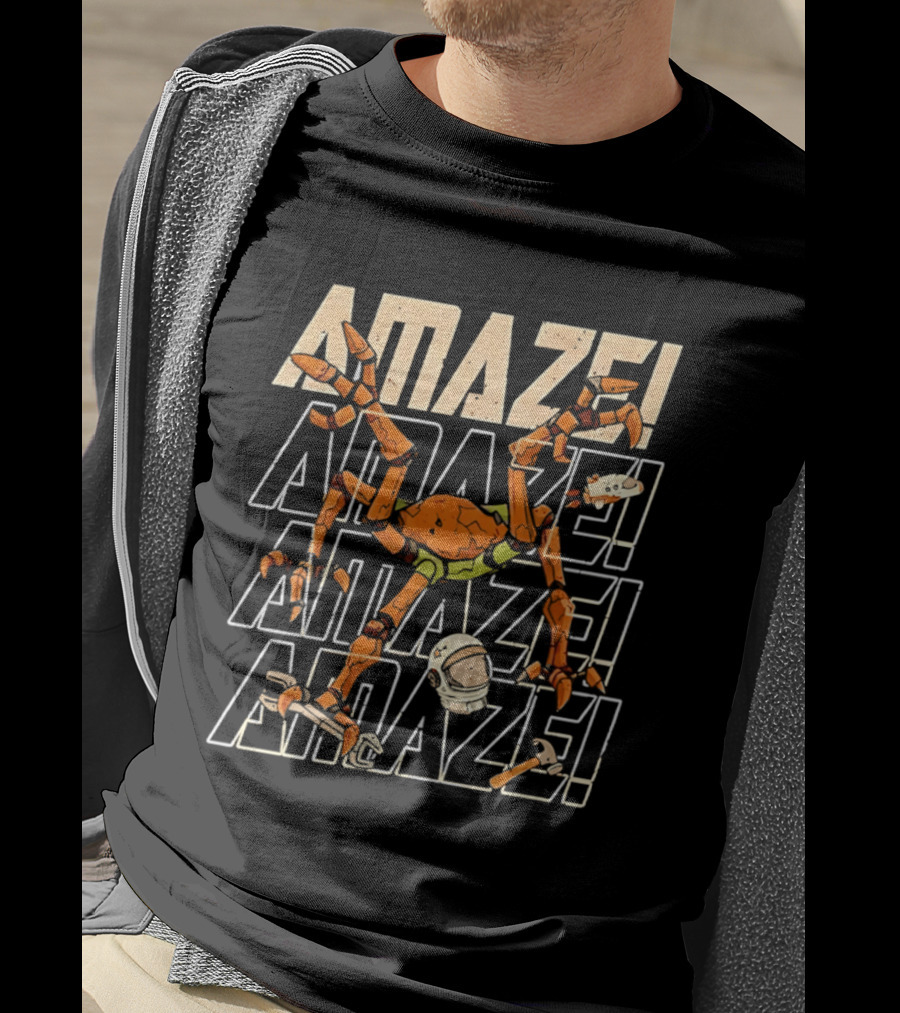 Project Hail Mary 2026 Rocky Amaze! Repeated Text With Orange Crab Robot T-Shirt