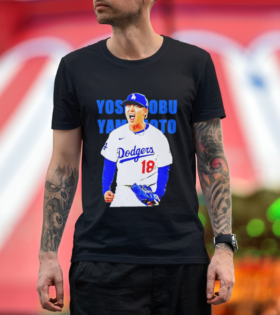 Yoshinobu Yamamoto Los Angeles Dodgers 18 Scream T-Shirt