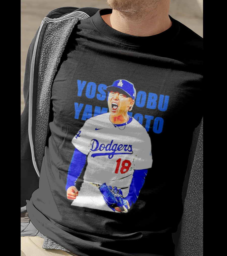 Yoshinobu Yamamoto Los Angeles Dodgers 18 Scream T-Shirt