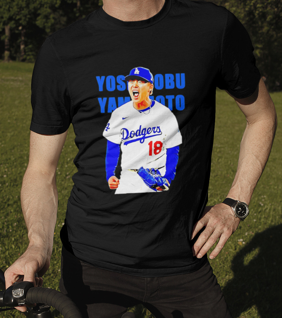 Yoshinobu Yamamoto Los Angeles Dodgers 18 Scream T-Shirt