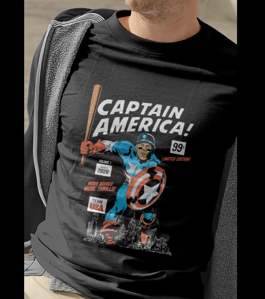 Captain America 99 Aaron Judge More Bombs New York USA Heroic Thrills T-Shirt