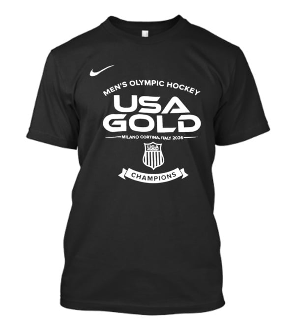 Men's Olympic Hockey USA Gold Milano Cortina Italy 2026 Champions Nike T-Shirt