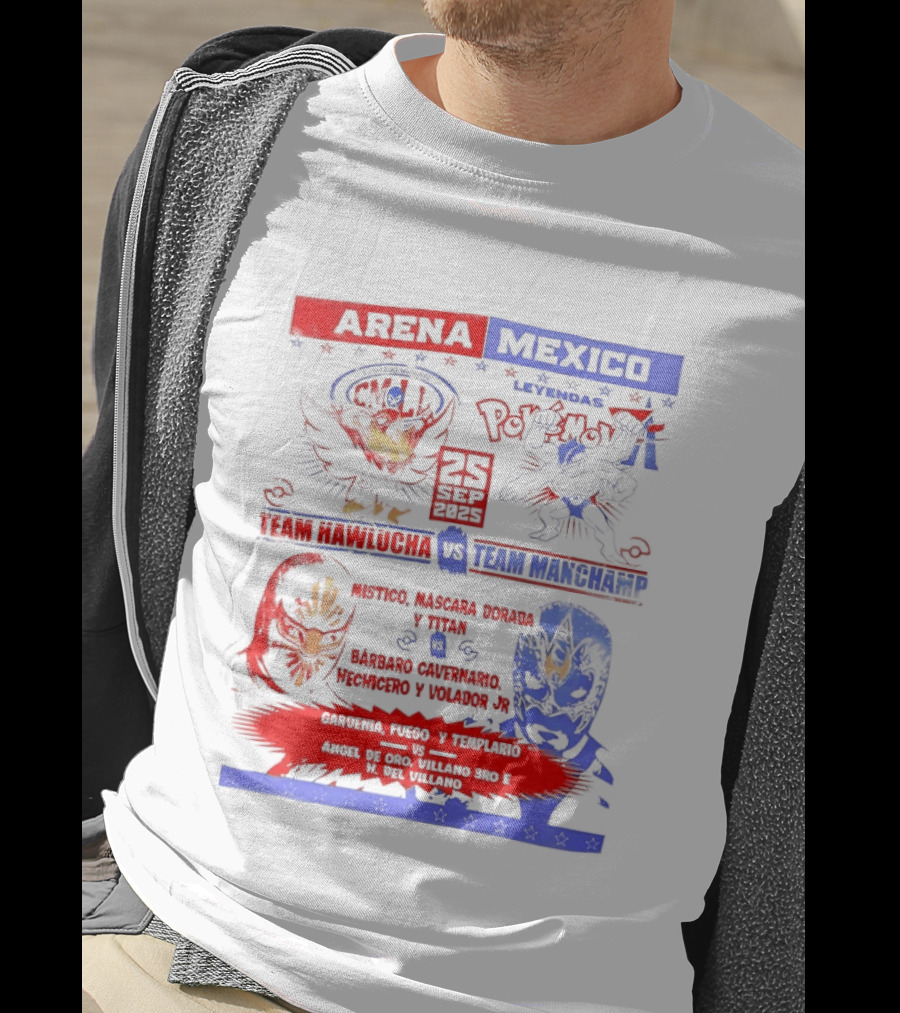 Arena Mexico Team Hawlucha Vs Team Machamp Lucha Libre Battle T-Shirt