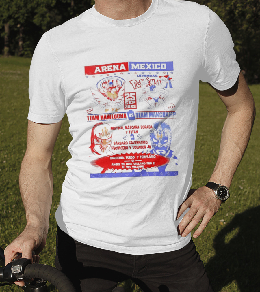 Arena Mexico Team Hawlucha Vs Team Machamp Lucha Libre Battle T-Shirt