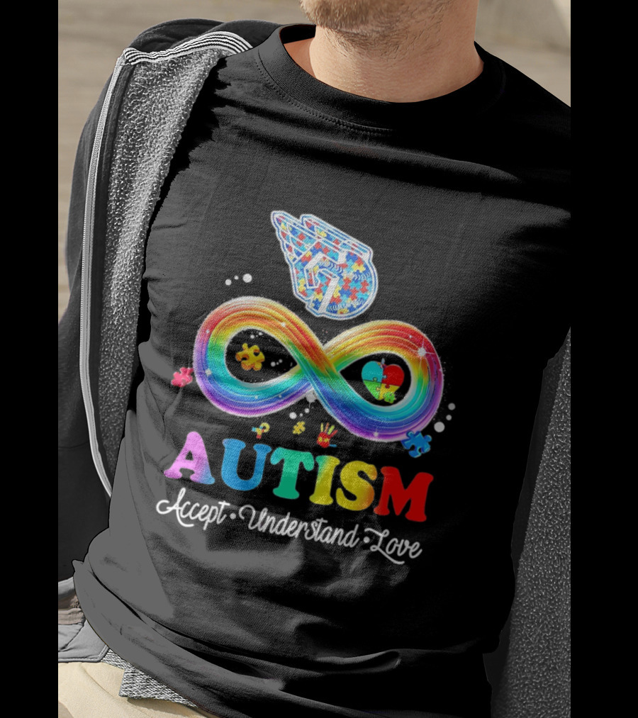 Cleveland Guardians Autism Awareness Puzzle Infinity Symbol Accept Understand Love T-Shirt