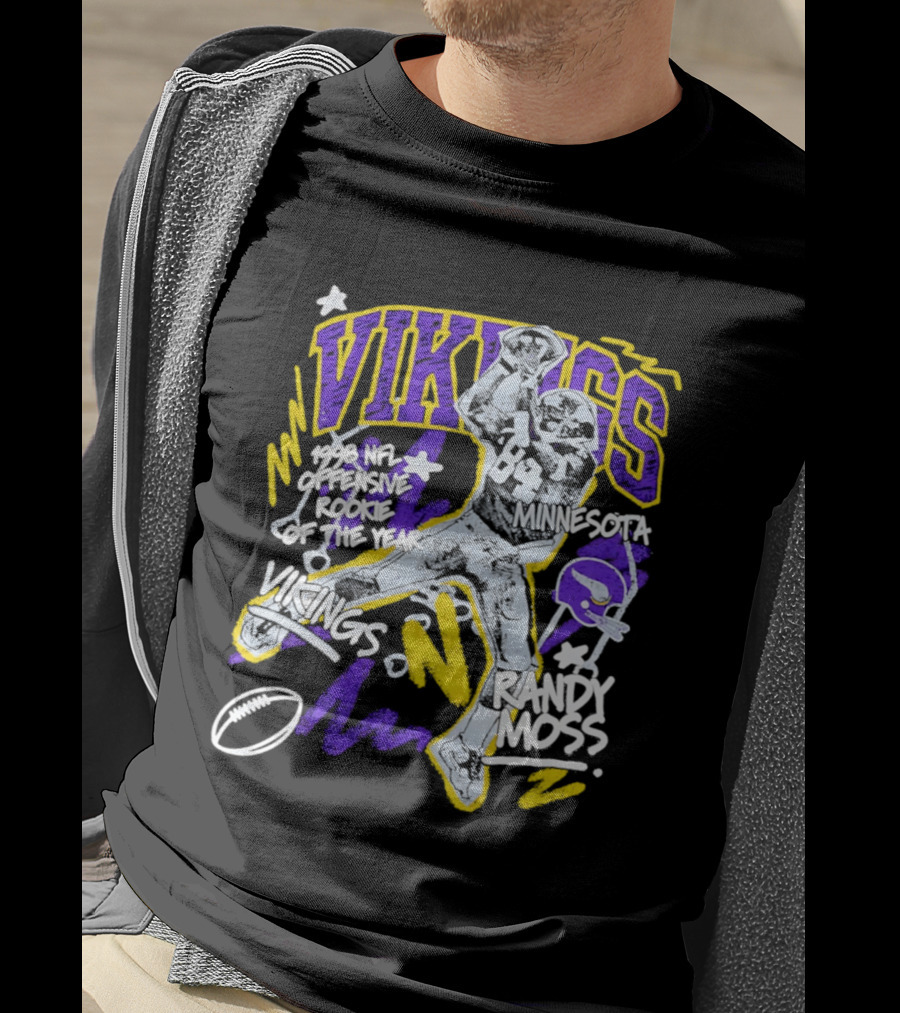 Vikings Randy Moss 1998 NFL Offensive Rookie Of The Year Minnesota T-Shirt
