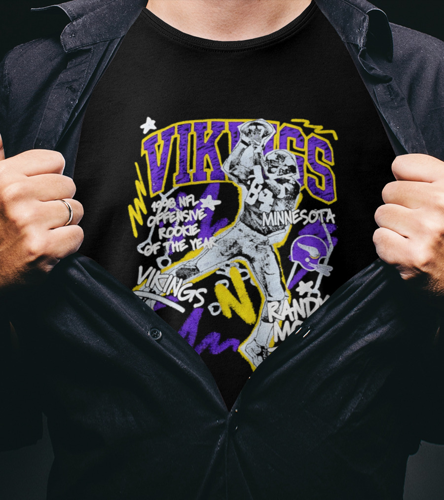 Vikings Randy Moss 1998 NFL Offensive Rookie Of The Year Minnesota T-Shirt