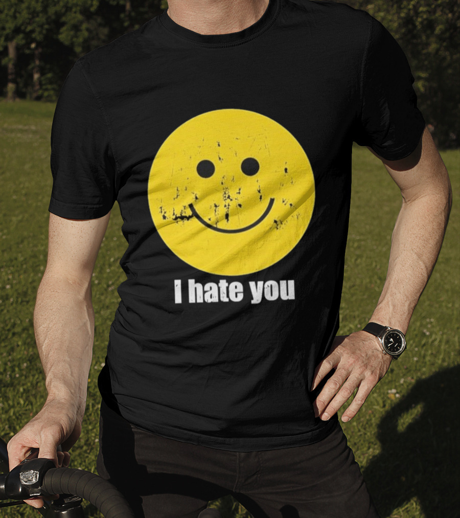 Harry I Hate You Smiley Face Distressed Grunge T-Shirt