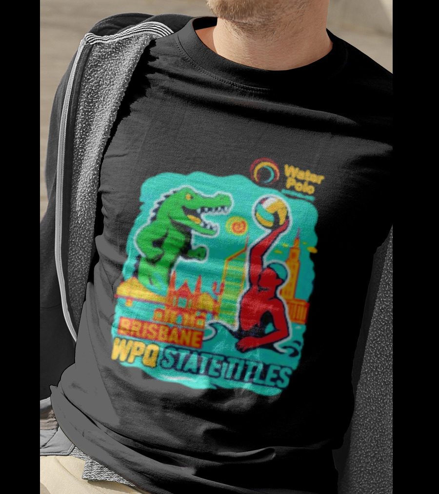 Brisbane WPQ State Titles Water Polo Tournament Crocodile Player Skyline T-Shirt