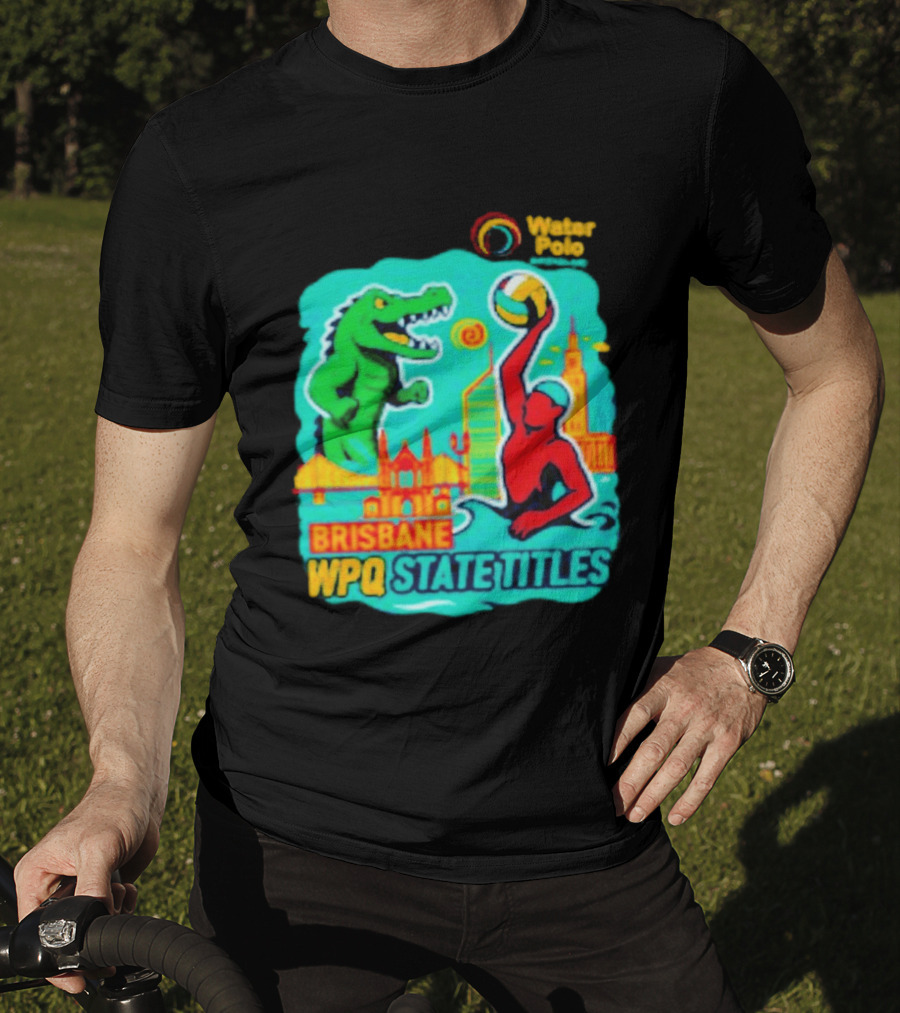 Brisbane WPQ State Titles Water Polo Tournament Crocodile Player Skyline T-Shirt