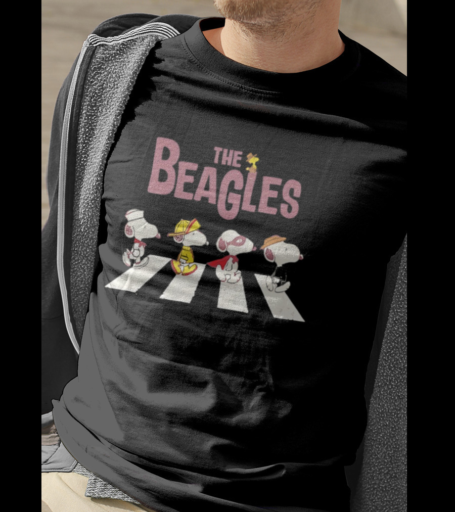 The Beagles Snoopy Woodstock Abbey Road T-Shirt