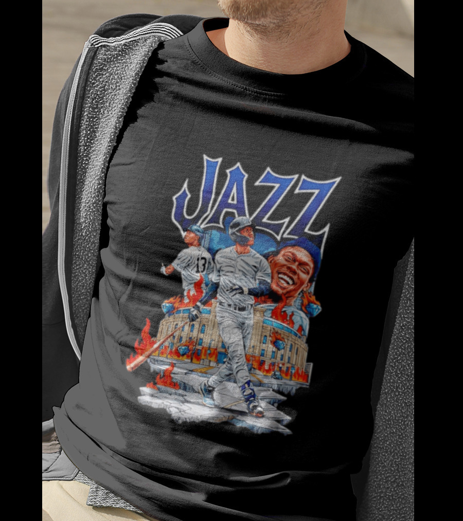 Jazz Chisholm Jr 13 Yankees Stadium Flames Baseball Triumph T-Shirt