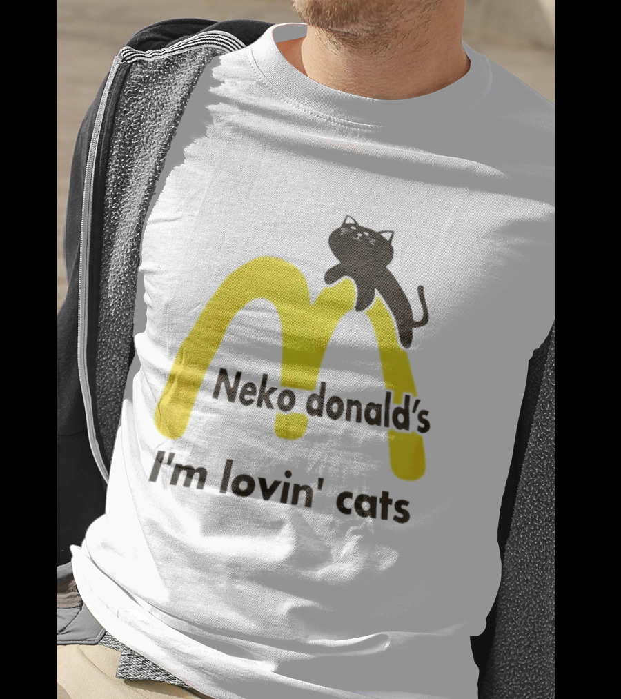 Neko Donald's I'm Lovin' Cats Black Cat Golden Arches T-Shirt